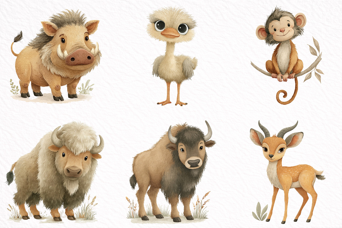Safari Baby Animals Clipart, an Illustration by DreamArtGraphic (Photo 3 of 8)