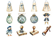 Cute Vintage Sailor Animals, a Seasonal Illustration by CitraGraphics (Thumbnail 3 of 4)