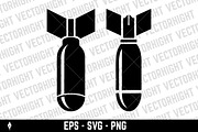 Stylized, classic falling bomb, an Object Graphic by Vectorhight (Thumbnail 3 of 3)