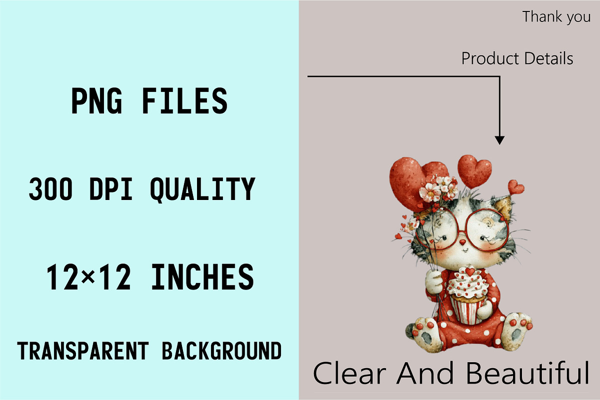 Valentine Cat Clipart Bundle., an Illustration by SVGArt (Photo 5 of 10)