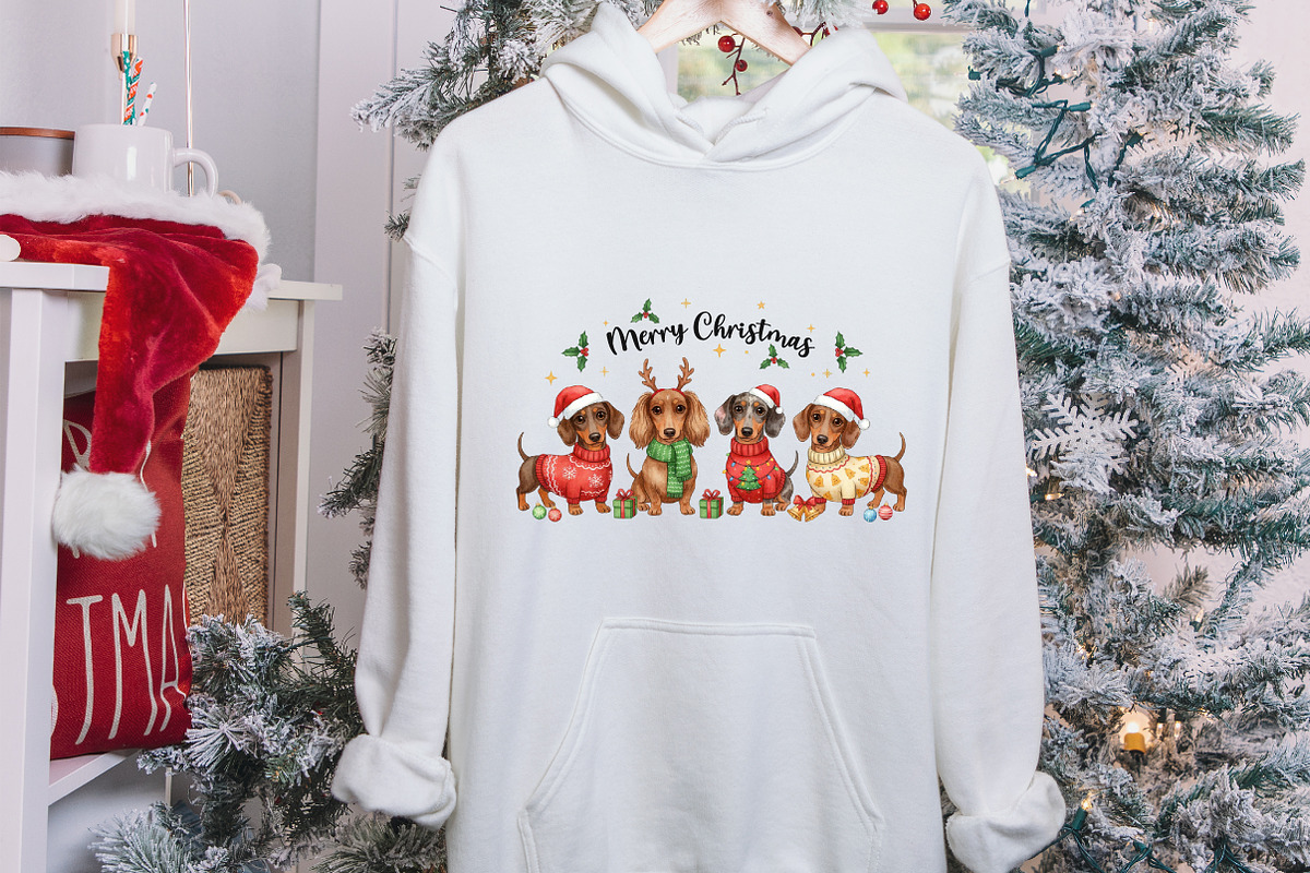 Merry Christmas Dachshund Dog PNG, an Illustration by designcity5 (Photo 6 of 8)
