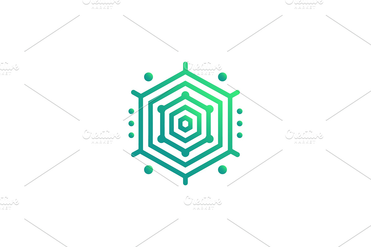 Geometric Hexagon Tech Logo, a Branding & Logo Template by Vectorium Studio (Photo 1 of 9)