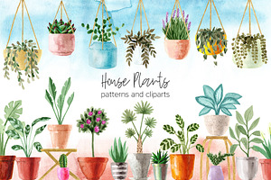 Watercolor House Plant. Urban Jungle