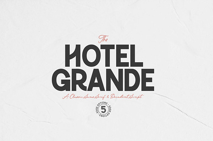 The Hotel Grande Type Collection, a Sans Serif Font by Callie Rian & Co.