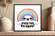 Funny,Over The Rainbow Sticker, an Illustration by DreamCafeArt (Thumbnail 6 of 7)