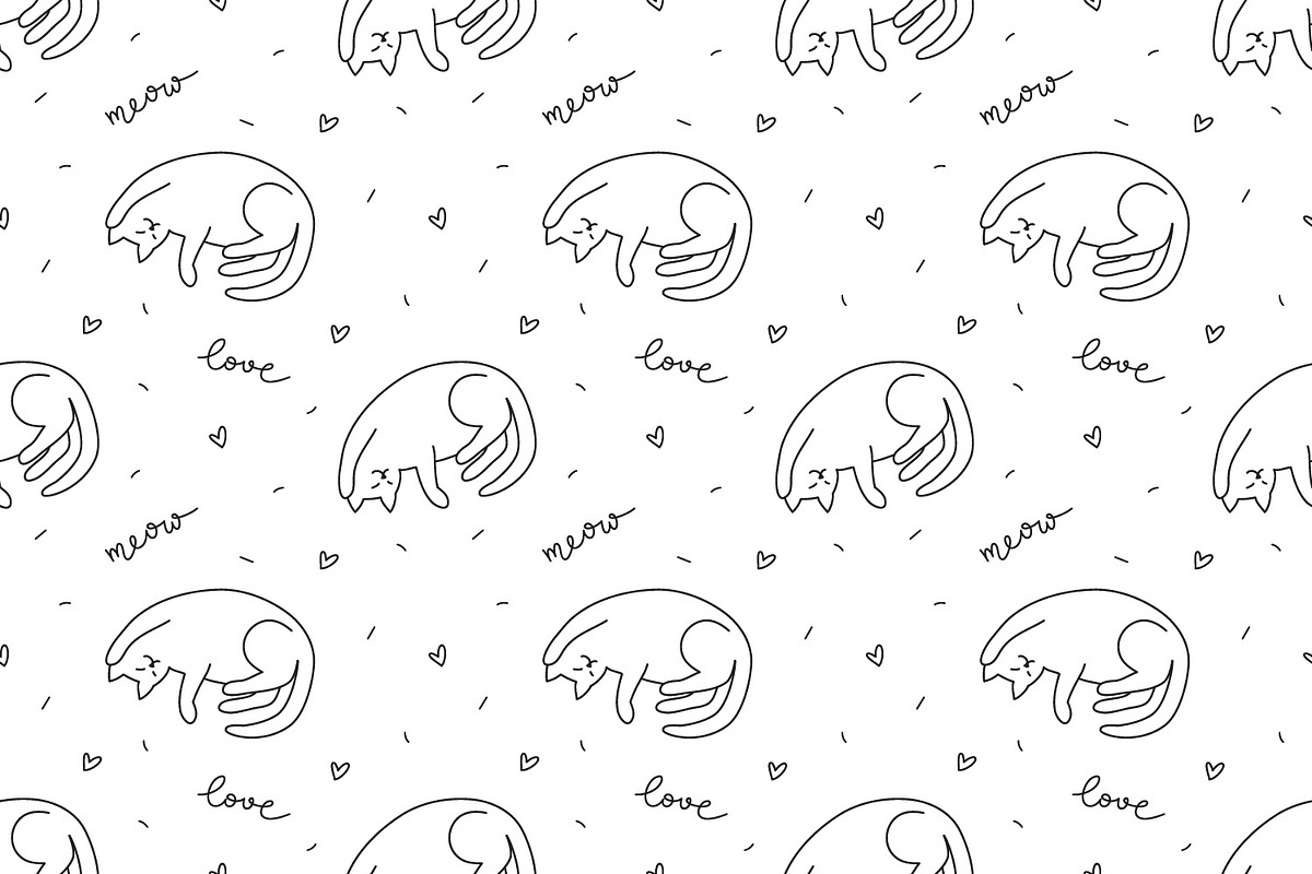 Cats, 9 seamless patterns!, a Pattern Graphic by redcollegiya design (Photo 2 of 7)