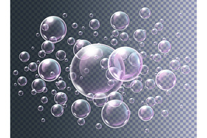 Realistic transparent soap bubbles, a Decorative Illustration by Yayasya