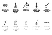 folk musical instruments Icon Set, an Outline Icon by Nurlan's shop (Thumbnail 2 of 6)