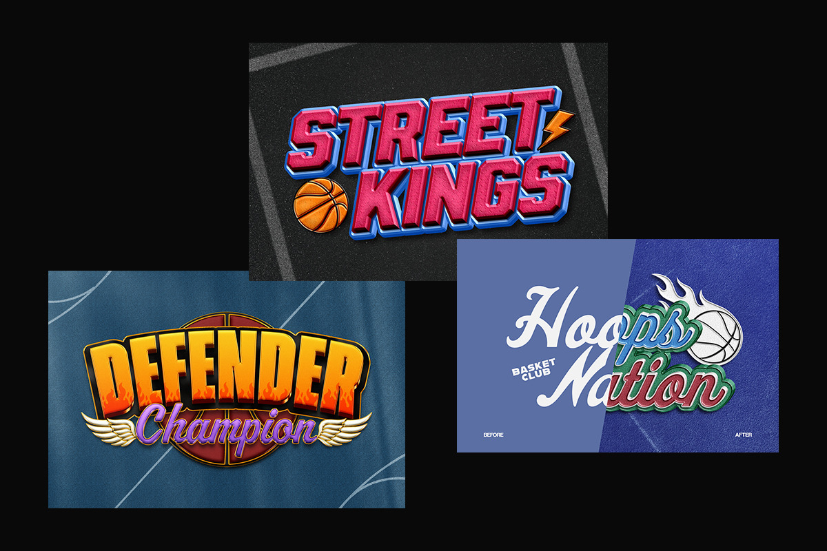 Basketball Sports Text Effects, a Layer Style Add-On by Matsero (Photo 2 of 4)
