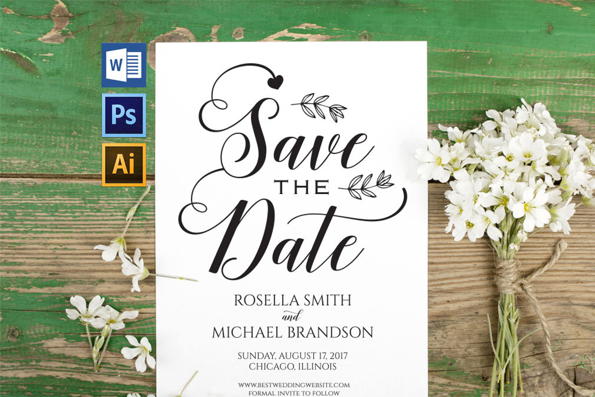 Save the Date Template SHR206, an Invitation Template by Shafura_Wedding (Photo 1 of 5)