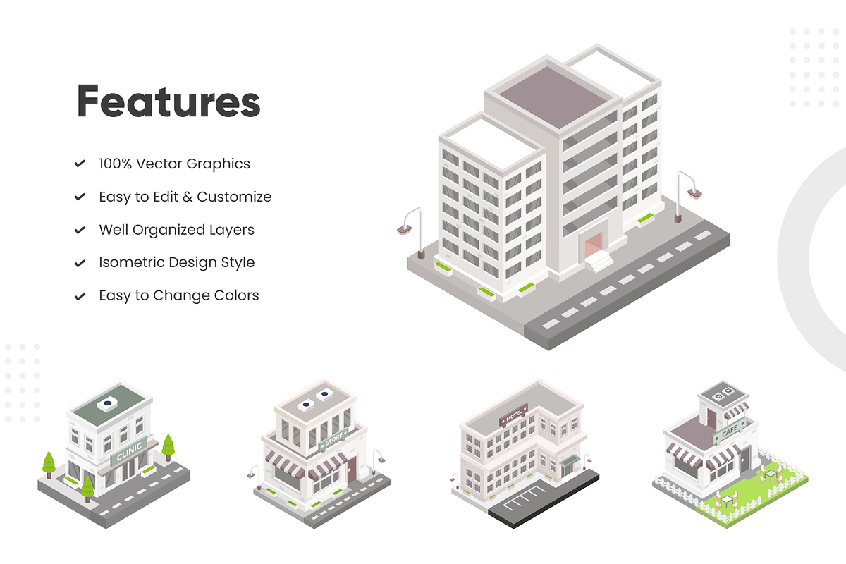Isometric City Building Illustration, a Finance Illustration by Brickclay (Photo 2 of 9)