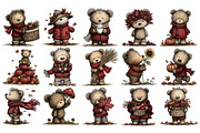Autumn Bear PNG Clipart Bundle, an Animal Illustration by Nicolle's Colorful Art (Thumbnail 4 of 6)