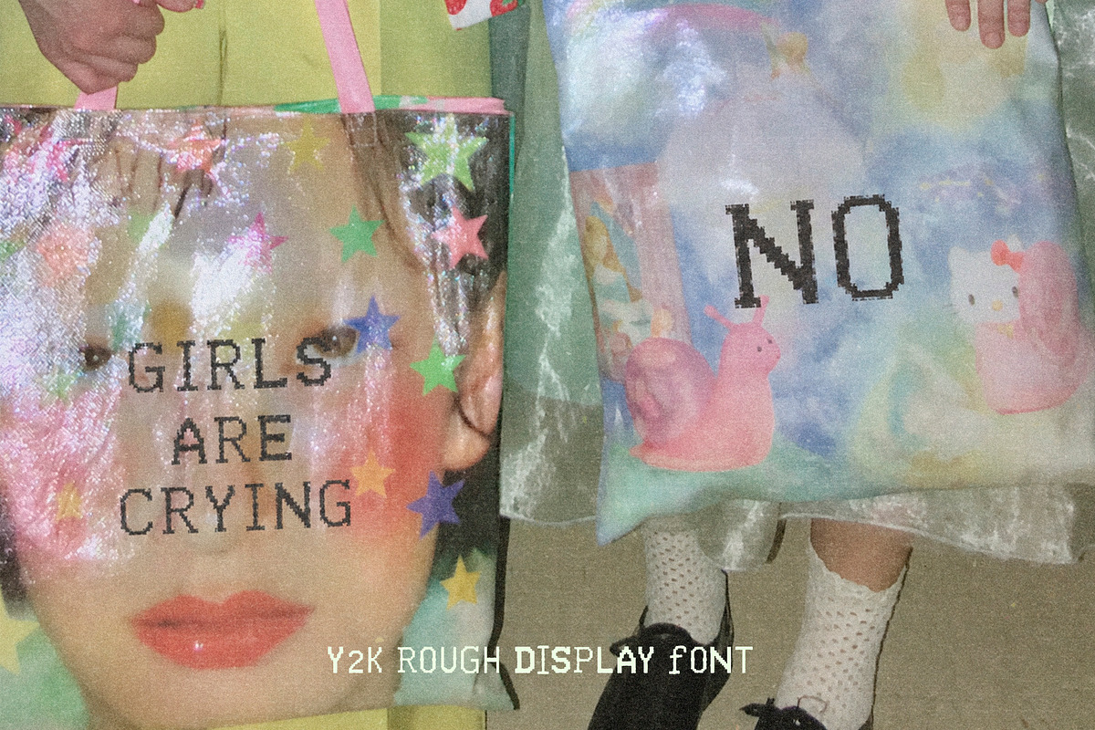 Bad Signal: Y2K Rough Display Font, a Sans Serif Font by Mneme (Photo 5 of 9)
