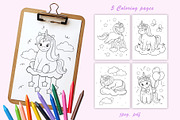 Unicorns SVG PNG + Coloring Pages, an Animal Illustration by ArtGiftsStudio (Thumbnail 5 of 5)