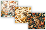 Autumn Cat Cottagecore Digital Paper, a Pattern Graphic by FloridPrintables (Thumbnail 5 of 9)