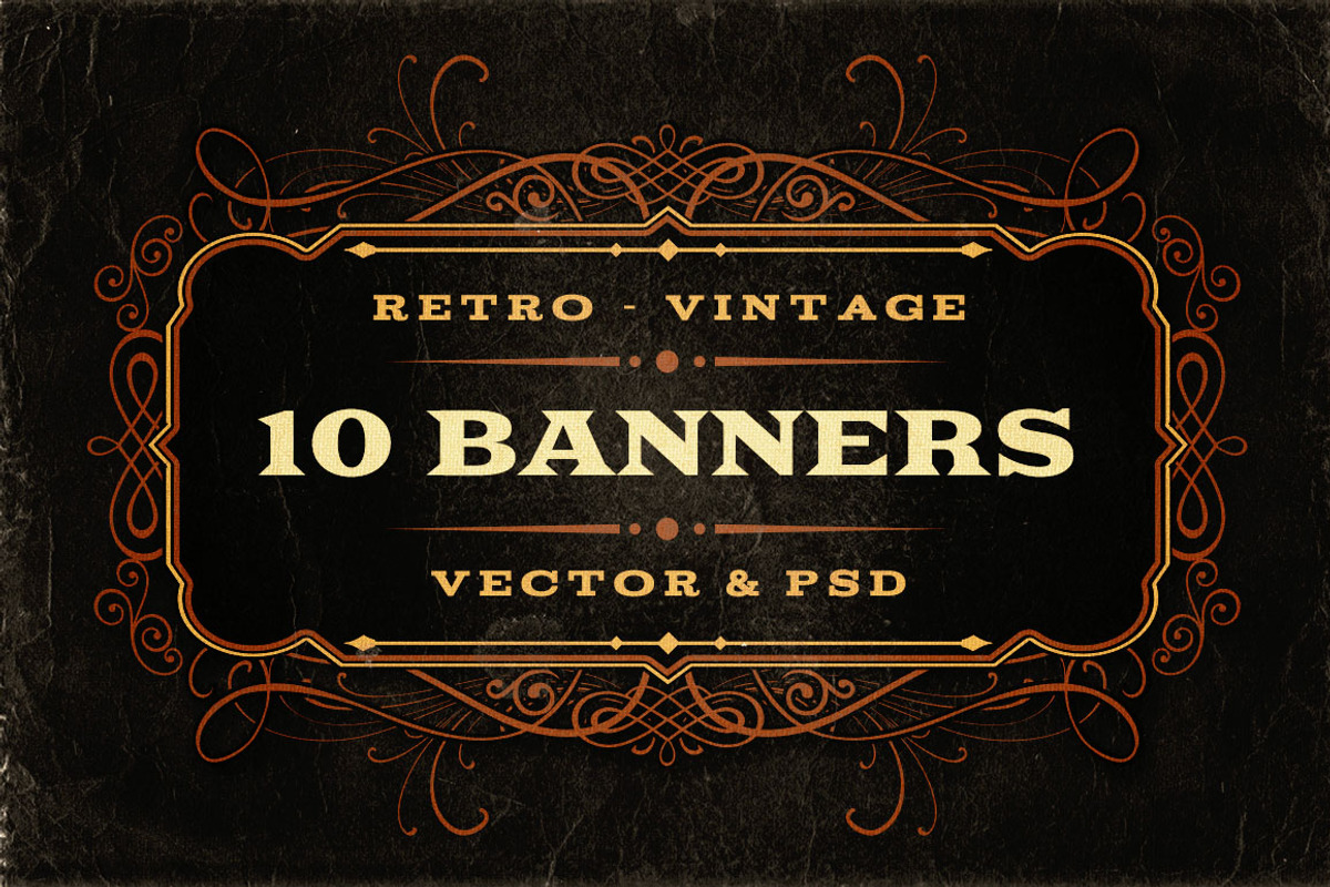 10 Retro/Vintage Banners, a Branding & Logo Template by Cruzine (Photo 1 of 4)