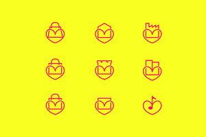 love symbol set minimalist logo, a Branding & Logo Template by devastd