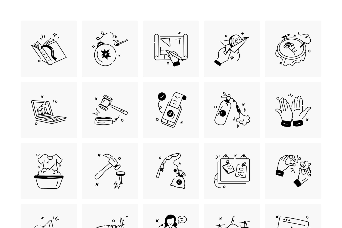 Doodle Work Icons, a Solid Icon by Prosymbols (Photo 5 of 6)