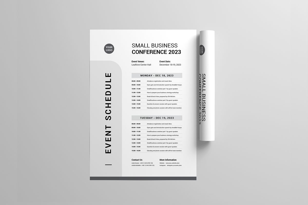Event Schedule | MS Word & Indesign, a Flyer Template by Leaflove (Photo 4 of 5)