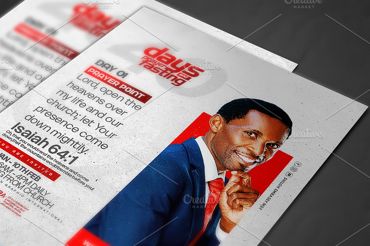 Prayer Points Church Poster Template preview 2