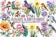 Birth Flowers & Birth Birds Set, an Illustration by Sublimation Artist (Thumbnail 1 of 6)
