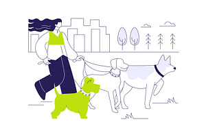Pet walking isolated cartoon vector, a Finance Illustration by Visual Generation