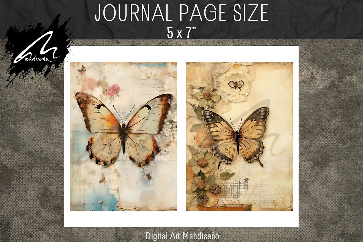 Shabby Chic Butterfly Junk Journal, a Decorative Illustration by ...