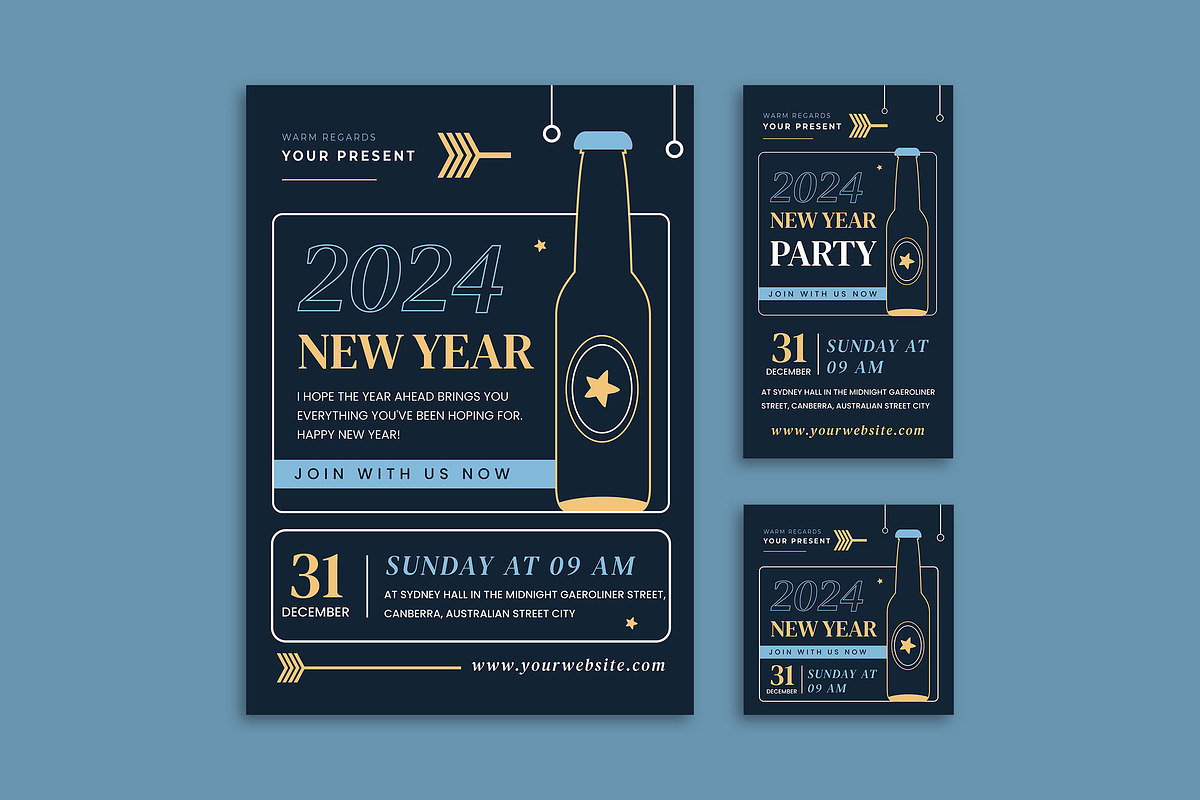 New Year Bootle - Flyer, a Flyer Template by Haidezign
