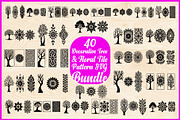 Decorative Tree Floral Tile Pattern, a Decorative Illustration by Artivon (Thumbnail 1 of 6)
