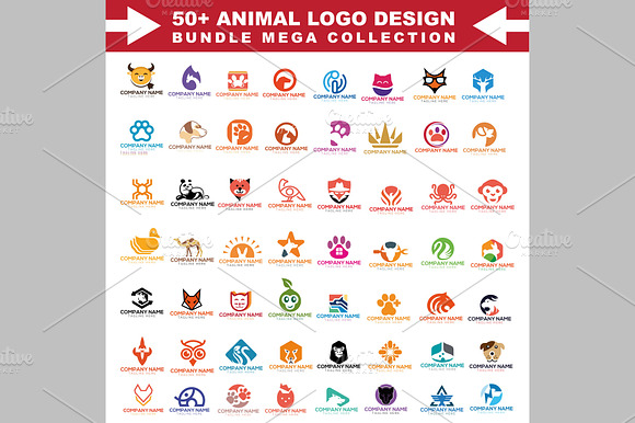 Big set animal logo creative simple preview 2
