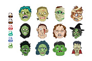 Horror Face Vector Illustrations, an Illustration by Vector Portal (Thumbnail 2 of 2)
