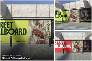 Street Billboard Mockup, an Advertising Mockup by Unerispace