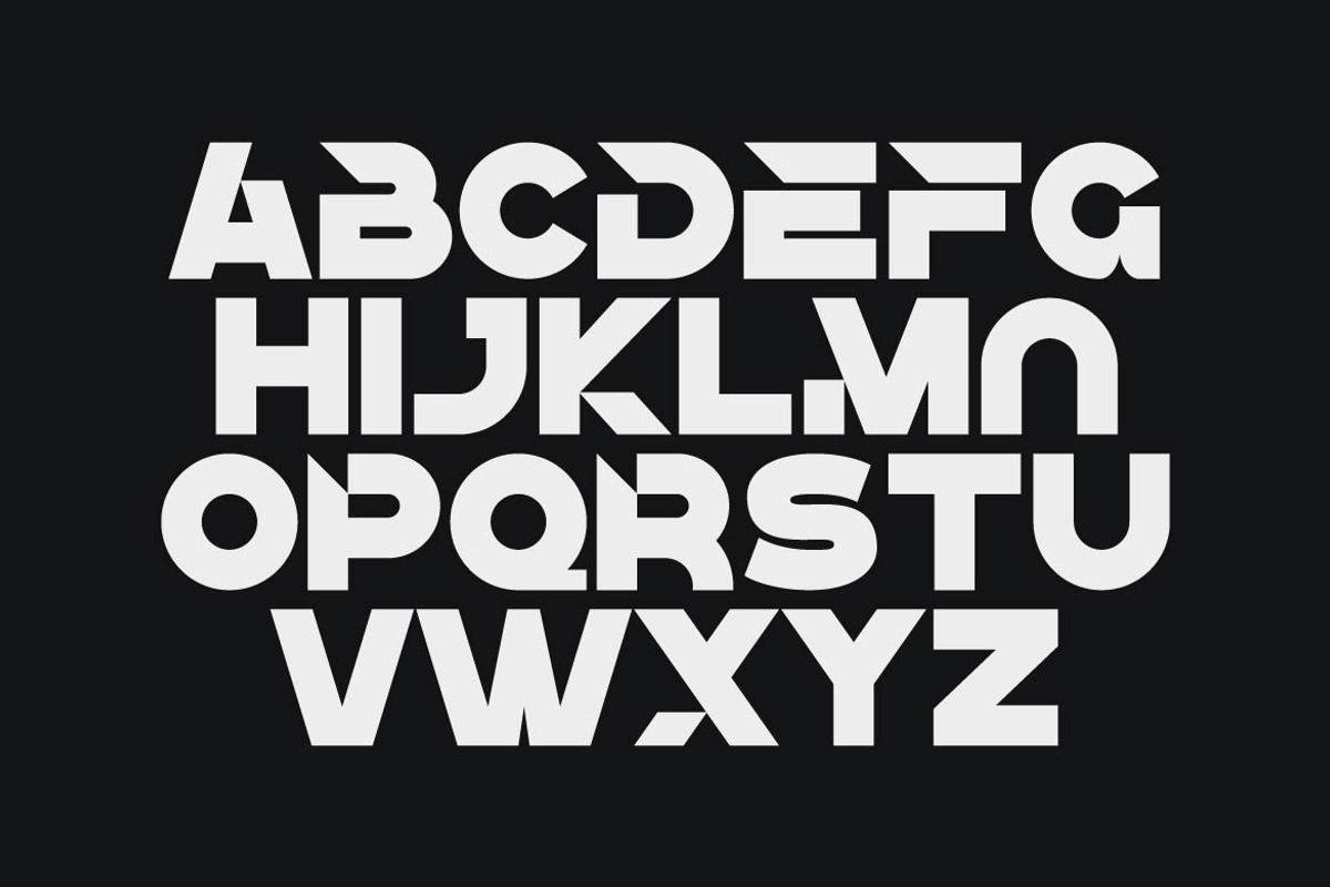 Komata – Bold Geometric Display Font, a Sans Serif Font by Artiveko (Photo 2 of 8)