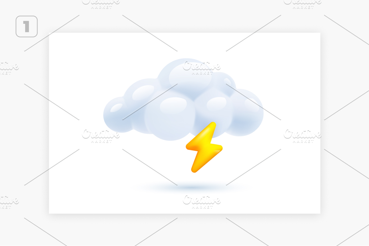 3D Weather Icons| Vector Set, an Object Graphic by wowomnom (Photo 2 of 4)