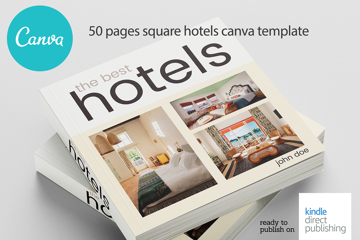 Canva Best Hotel Square Mag Template, a Magazine Template by DeLaGranSiete (Photo 1 of 13)