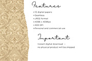 Beige Damask Digital Paper, an Illustration by Mashimara (Thumbnail 3 of 4)