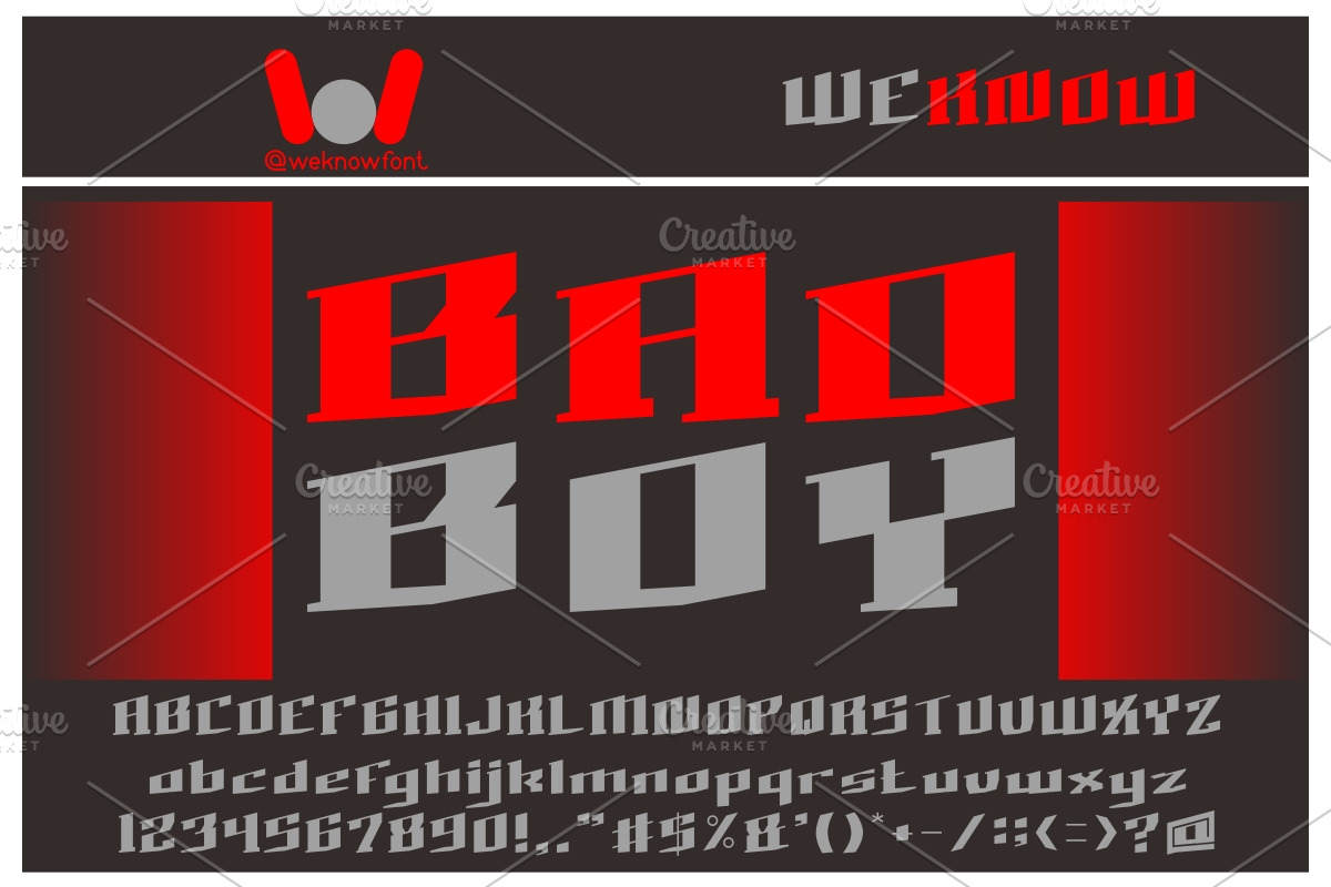bad boy font, a Font by weknow (Photo 1 of 5)