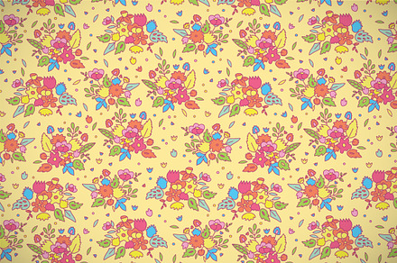 Cartoon flowers seamless pattern