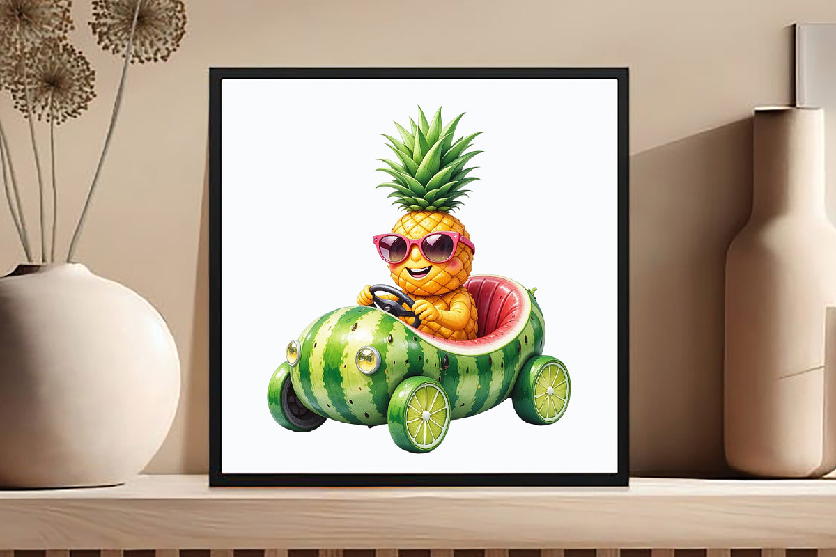 Summer Pineapple Car Clipart, an Illustration by DreamCafeArt (Photo 4 of 7)