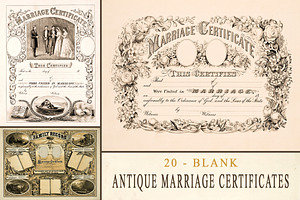 Antique Marriage Certificates -Blank, a Texture Graphic by Blue Line Design