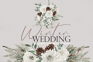 Watercolor Flower - Winter Wedding