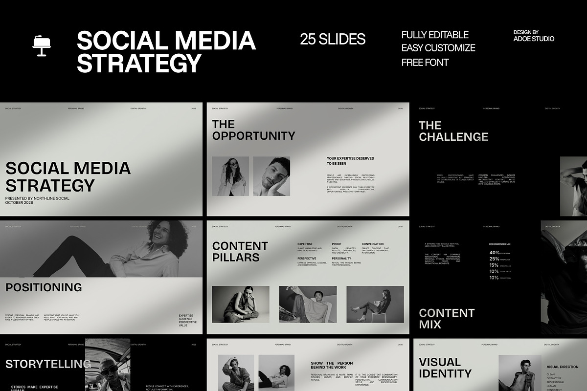 Social Media Strategy Keynote, a Presentation Template by adoestudio (Photo 1 of 8)