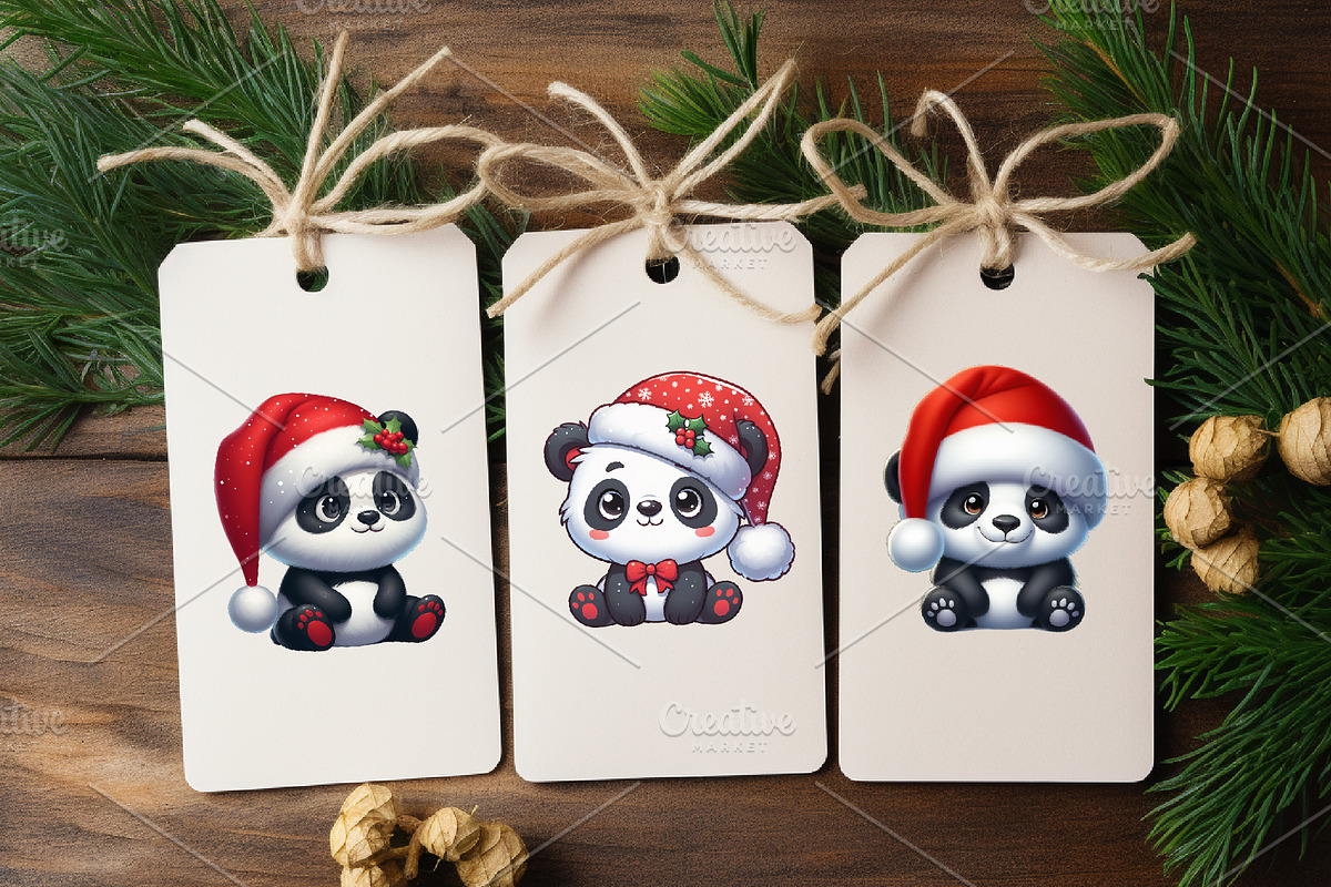 Christmas Panda. T-Shirt, PNG., an Animal Illustration by KENO Mascots (Photo 4 of 8)