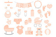 Peach Baby Clipart, an Illustration by Amanda Ilkov (Thumbnail 2 of 2)