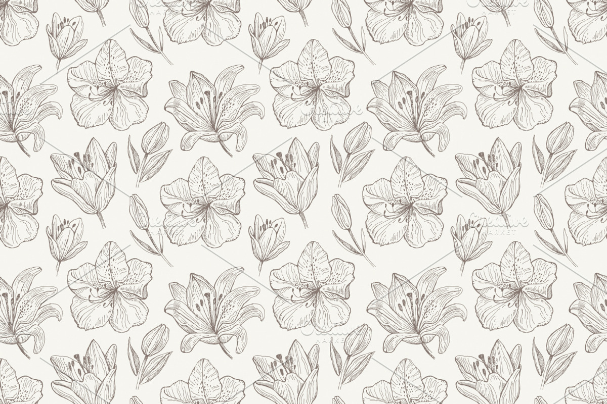 Doodle Lilies + Bonus pattern, an Illustration by piyacler (Photo 2 of 2)