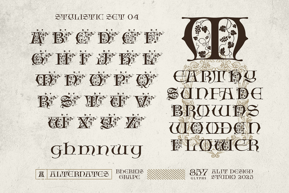 Bherios Grape Typeface, a Serif Font by alit design (Photo 13 of 18)
