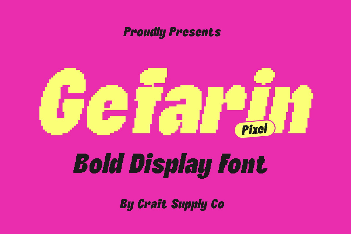 Gefarin Pixel, a Sans Serif Font by Craft Supply Co. (Photo 1 of 8)