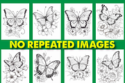 100+ Butterfly Coloring Pages, a Stationery Template by Design Station (Thumbnail 2 of 5)