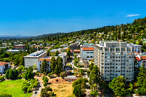 Aerial view of Evans Hall and the University of California Berkeley, an Architecture Photo by Leonid Andronov