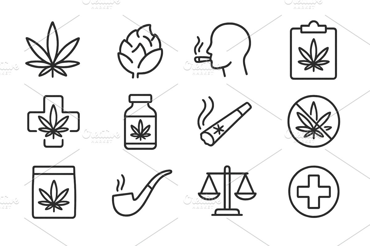Cannabis symbols and icons, an Object Illustration by ZinetroN